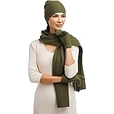 Fishers Finery Women's Pure Cashmere Cable Knit Hat Glove Scarf Set with Gift Box
