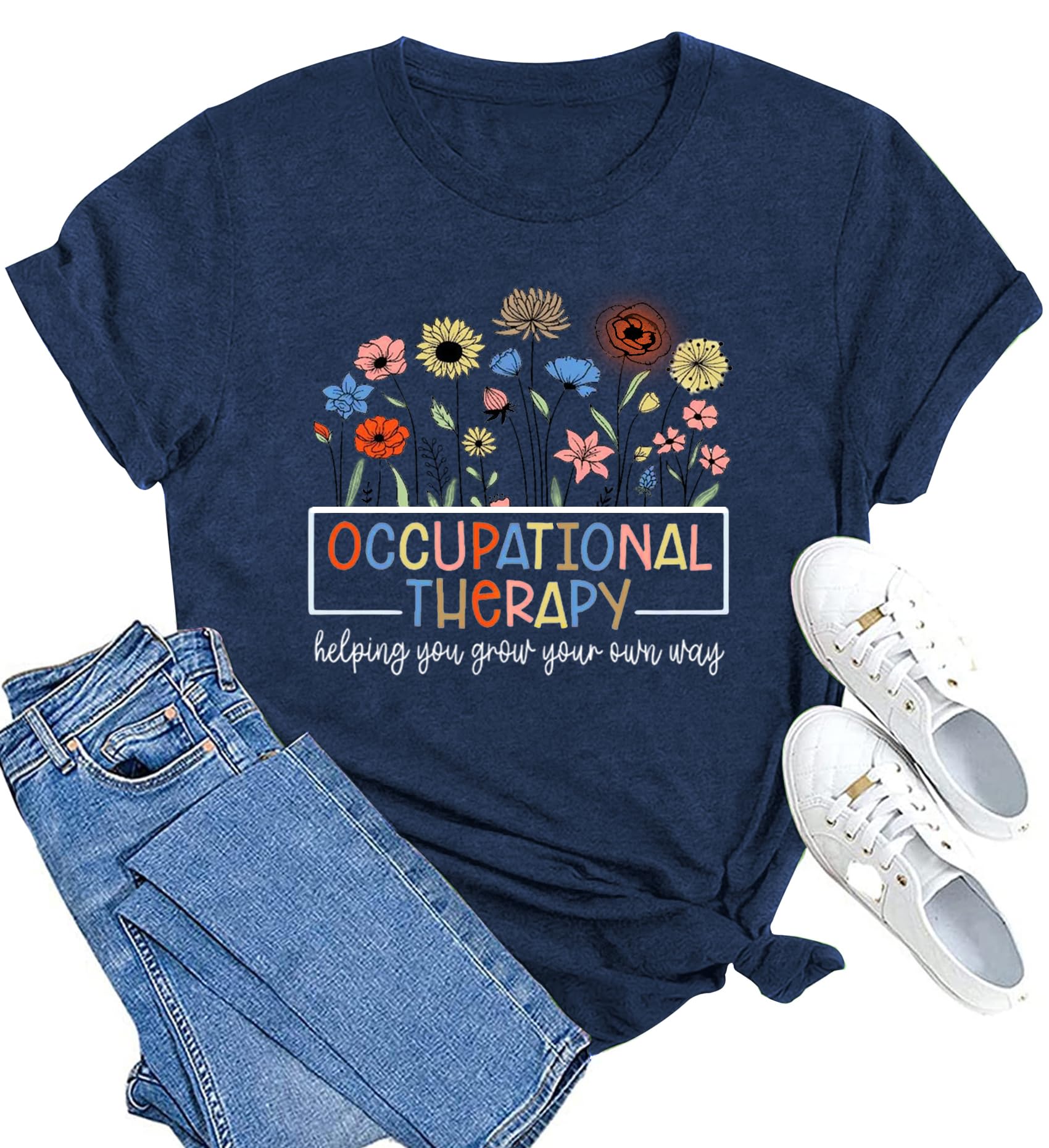 Photo 1 of * size XL*
* teal blue *
MAIHUN Occupational Therapy Shirt for Women Occupational Therapist Tshirt OT Month Gift Tee Top Blue