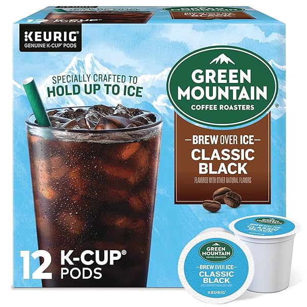 GREEN MOUNTAIN COFFEE ROASTERS ICED CLASSIC BLACK, SINGLE SERVE KEURIG K-CUP PODS, MEDIUM ROAST ICED COFFEE, 12 COUNT