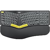 Nulea Wireless Ergonomic Keyboard, Split Keyboard with Wrist Rest, USB-C Charging, 7-Color Backlight, Natural Typing, Bluetooth and USB Connectivity, Compatible with Windows/Mac