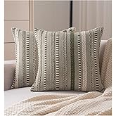 Cethom Boho Throw Pillow Covers 20x20 Inch Set of 2, Farmhouse Decorative Couch Pillow Cases, Green Accent Pillows of Bed, Sofa Bedroom Living Room Home Decor Cushion Cover