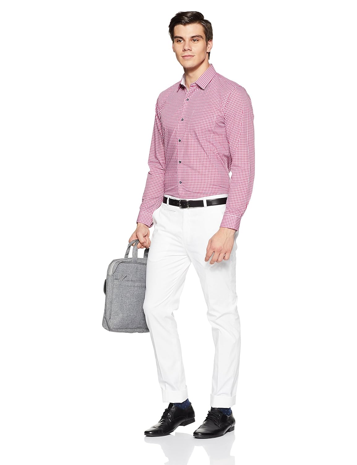 peter england men's solid slim fit formal shirt