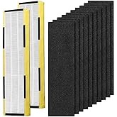 FFsign Replacement FLT5000 Filter C for Guardian AC5000, AC5000E, AC5250PT, AC5350B, AC5350BCA, AC5350W, AC5300B, 2 Pack FLT5000 Filters & 10 Pack Carbon Filters