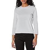Vince Women's Neppy Stripe Short Bracelet Sleeve Crew