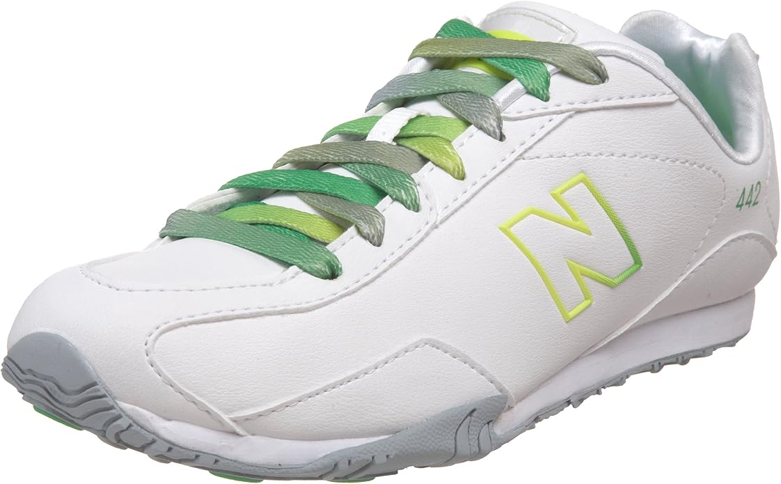 Amazon.com | New Balance Women's 442 V1 Sneaker, White/Green Court, 5 ...