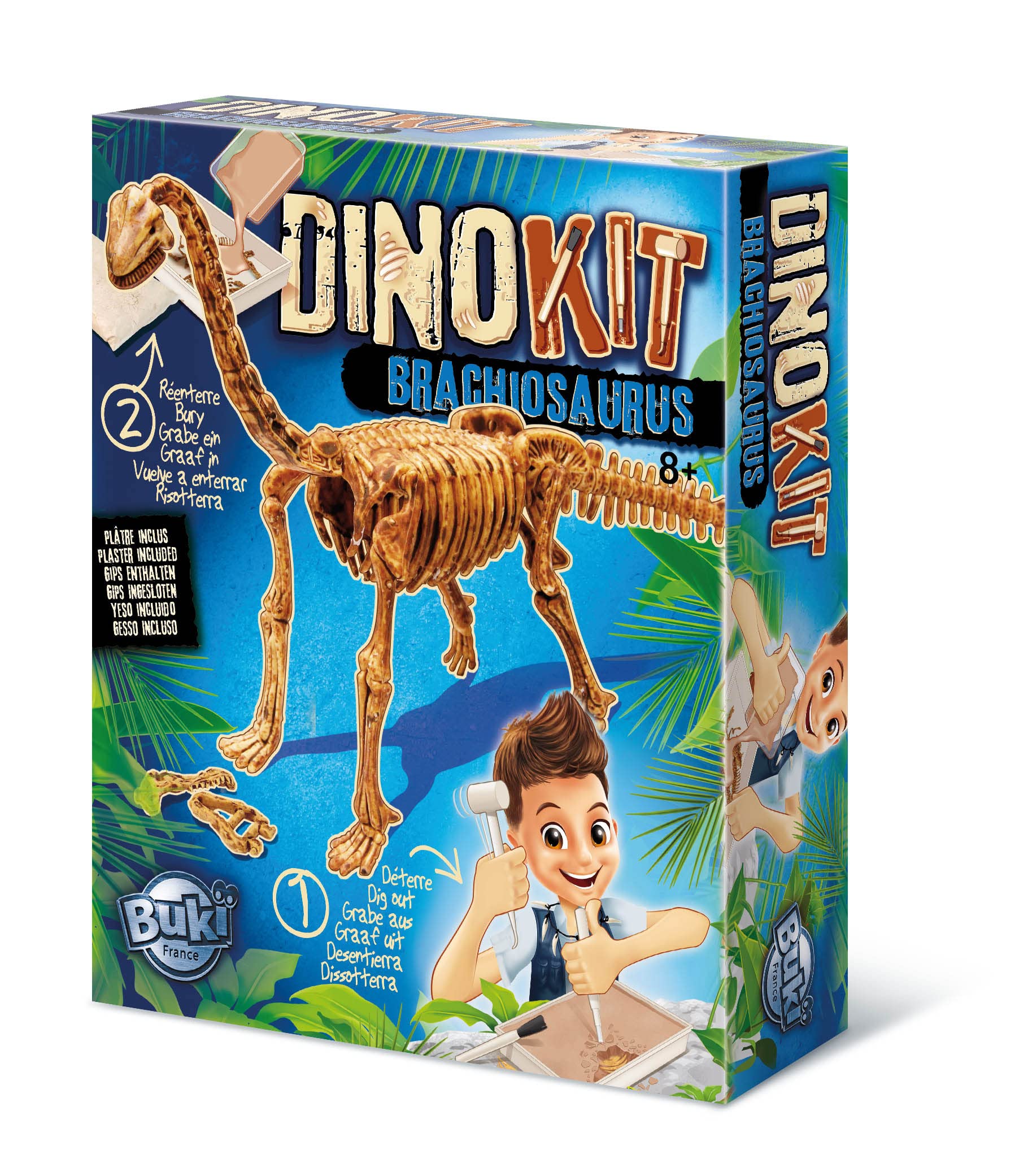 Buki France Dino Kit - Brachiosaurus Dinosaur Toy. Prehistoric Fossil Digging Set. Excavate Dinosaur Skeleton. Realistic Educational 3D Dino Model. Kids STEM Toy. Science Gift for Boys & Girls 8+