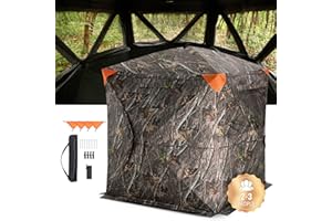 VEVOR Hunting Blind, 270° See Through Ground Blind, Person Pop Up Deer Blind for Hunting with Carrying Bag, Portable Resilien