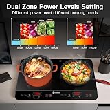 AAOBOSI Double Induction Hob Induction Cooker 2800W Dual Zone Portable Glass view 3