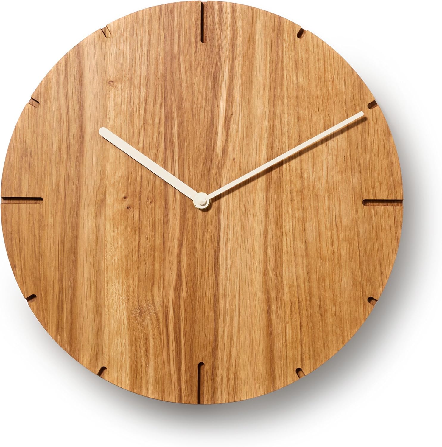 Reloj de pared de madera maciza de roble barnizada ...