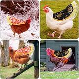 NQEUEPN 2pcs Chicken Saddle Aprons Pumpkin Witch Print Back Feather Protection view 7