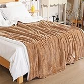STHYTON Electric Heated Blanket Throw 50"x60" - Soft Cozy Flannel & Sherpa Fabric Dual-Sided, 9 Heat Settings & 2-10 Hours Auto Off, Warming Heated Throw for Home Office, Machine Washable, Brown