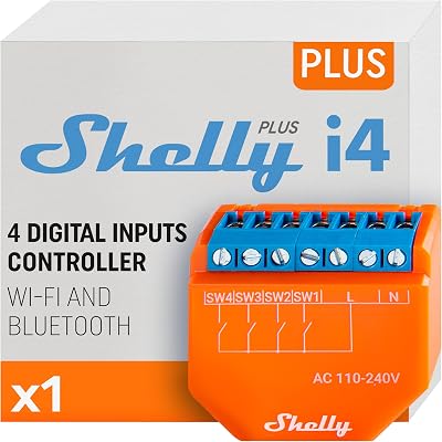 Shelly Plus i4 WiFi Smart 4-Digital Inputs Controller Alexa App No Hub Required