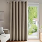 Deconovo Blackout Curtain 203 x 214 cm Khaki Eyelet Thermal Panel view 2