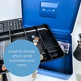 Cathedral Products Key Lockable Cash Box 12 Inch Black with 6 Compartment Tray view 5