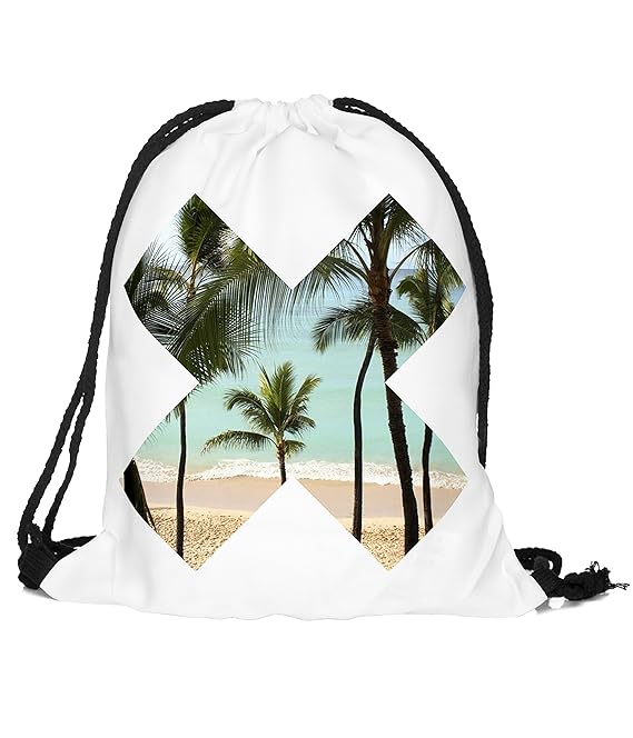 BetterStylz Jahn2 X-BEACH Turnbeutel Rucksack Sport Beutel Gymsack Hipster Tasche vers. Design (ca. 32 x 39 cm) (One Size/Ein
