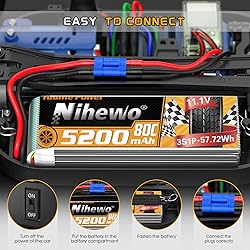 Nihewo 2Packs 3S Lipo Battery, RC Lipo Battery
