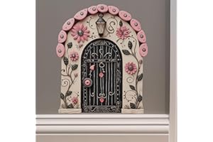 Pastel Pink Flowers Fairy Door - Fairy Door 3D Wall Sticker
