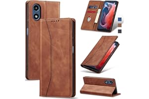 Jasonyu Flip Wallet Case for Moto G Play 4G (2024),Leather Magnetic Folio Cover with Card Holder,Kickstand - TPU Shockproof Durable Protective Phone Case,Brown