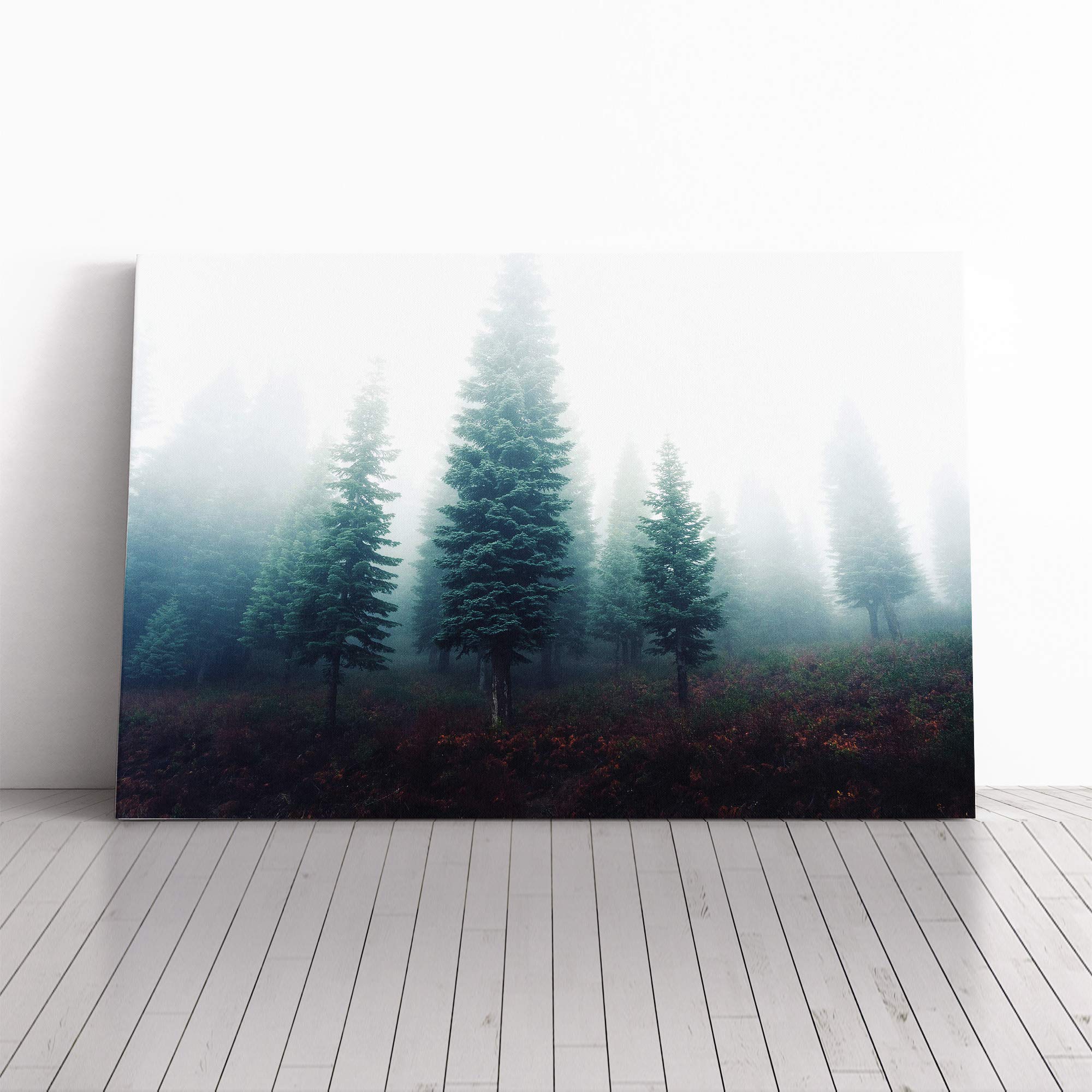 Landscape Fir Tree Forest Vol.2 Canvas Print | Gallery Wrapped 30mm Frame Wall Art | 20x14 inches | Ready to Hang | Modern Landscape Picture | Living Room Bedroom Lounge Office