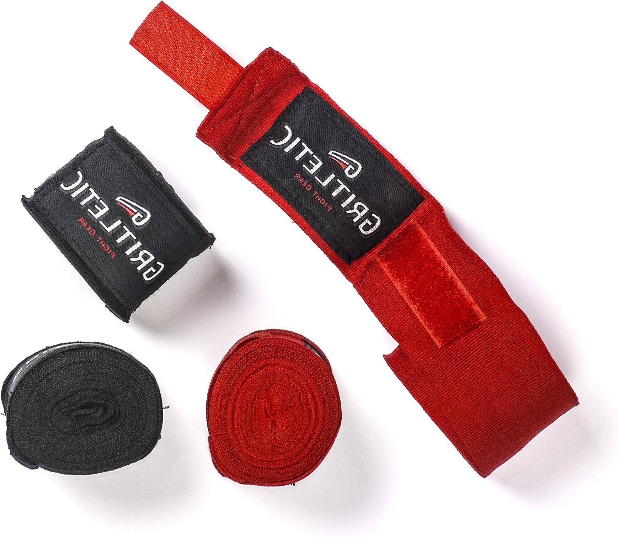 GRITLETIC Boxing Hand Wraps for Men & Women | Elastic 180 inch Wraps for Boxing Gloves, Wrist Support for Boxing Kickboxing Muay Thai MMA