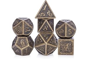 Silver Metal DND Dice Set, 7PCS D&D Metal Dice with Metal Case for Dungeons and Dragons, Shadowrun, Pathfinder, Savage World 