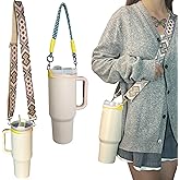 Removable Water Bottle Carrier Strap for Stanley Cup 40/30/20 oz Tumbler,Holder with Strap Accessories Lanyard Also for Owala/Hydro Flask/Simple Modern/Yeti Insulated Water Bottle 16-46 Oz Purple