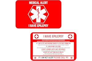Elm City Direct Epilepsy Medical Alert Wallet Card, Credit Card Size, Seizure Disorder Emergency ID for Quick Recognition, Medical Supplies & Equipment for Epilepsy Care, Set of 2 (2)