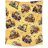 Toddler Blanket for Boys - Construction Truck Gifts for Kids - Excavator Fleece Throws for Leisure (40"x50")