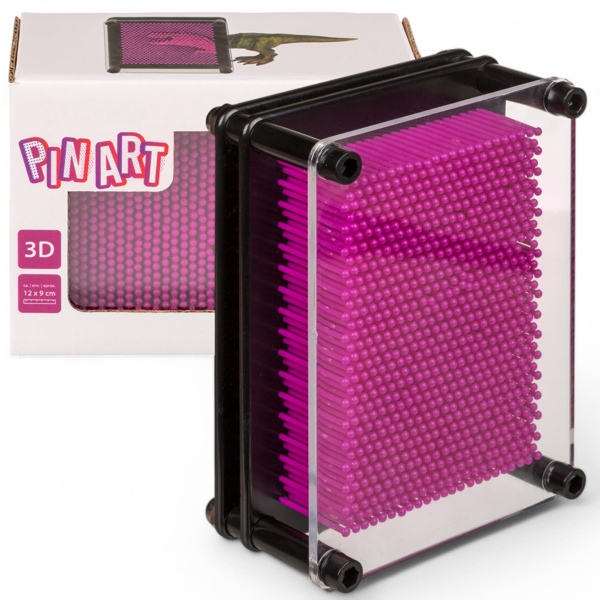 MIK Funshopping Mini Nail Board 3D Nail Art Pinart Pin Sculpture Retro Toy 12x9cm (Black/Purple)