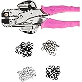 Crop-A-Dile Eyelet and Snap Punch Kit by We R Memory Keepers | includes Crop-A-Dile with pink comfort handle, heavy-duty-plas