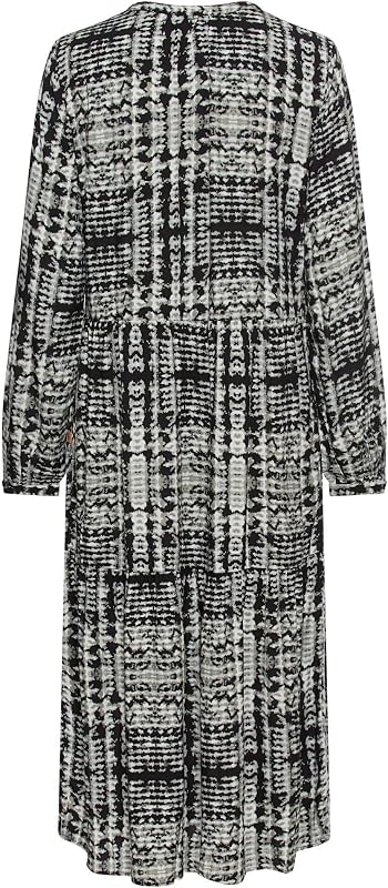 Damen Langarm Kleid aus Reiner Viskose Kaviar AOP, Womenswear-S
