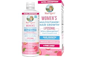 MaryRuth Organics Women's Multivitamin + Lustriva Hair Growth Liposomal | Biotin 10000mcg | Clinically Tested for Thicker, Fuller Hair, Improved Facial Fine Lines & Wrinkles | Ages 18+ | 15.22 Fl Oz