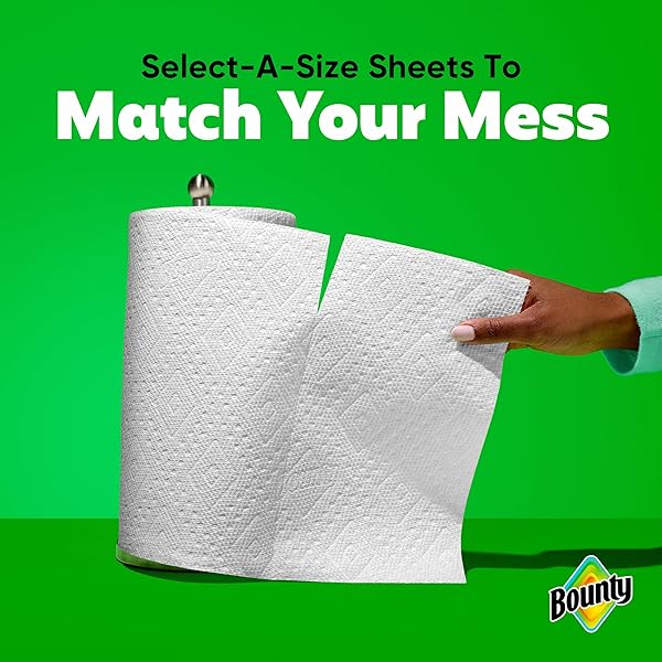 BOUNTY SELECT-A-SIZE PAPER TOWELS, WHITE, 2 TRIPLE ROLLS = 6 REGULAR ROLLS