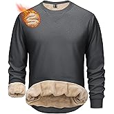 MAGCOMSEN Men's Sweatshirt Crewneck Thermal Sherpa Lined Sweatshirts Warm Winter Casual Tops