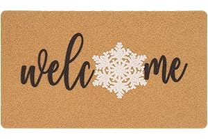 HinyBoeh Winter-Chirstmat Welcome-Pine-Trees-Doormat for Front-Outdoor-Entrance Non-Slip Coir-Mat Xmas-Holiday-Home-Decor(30 * 17inch)