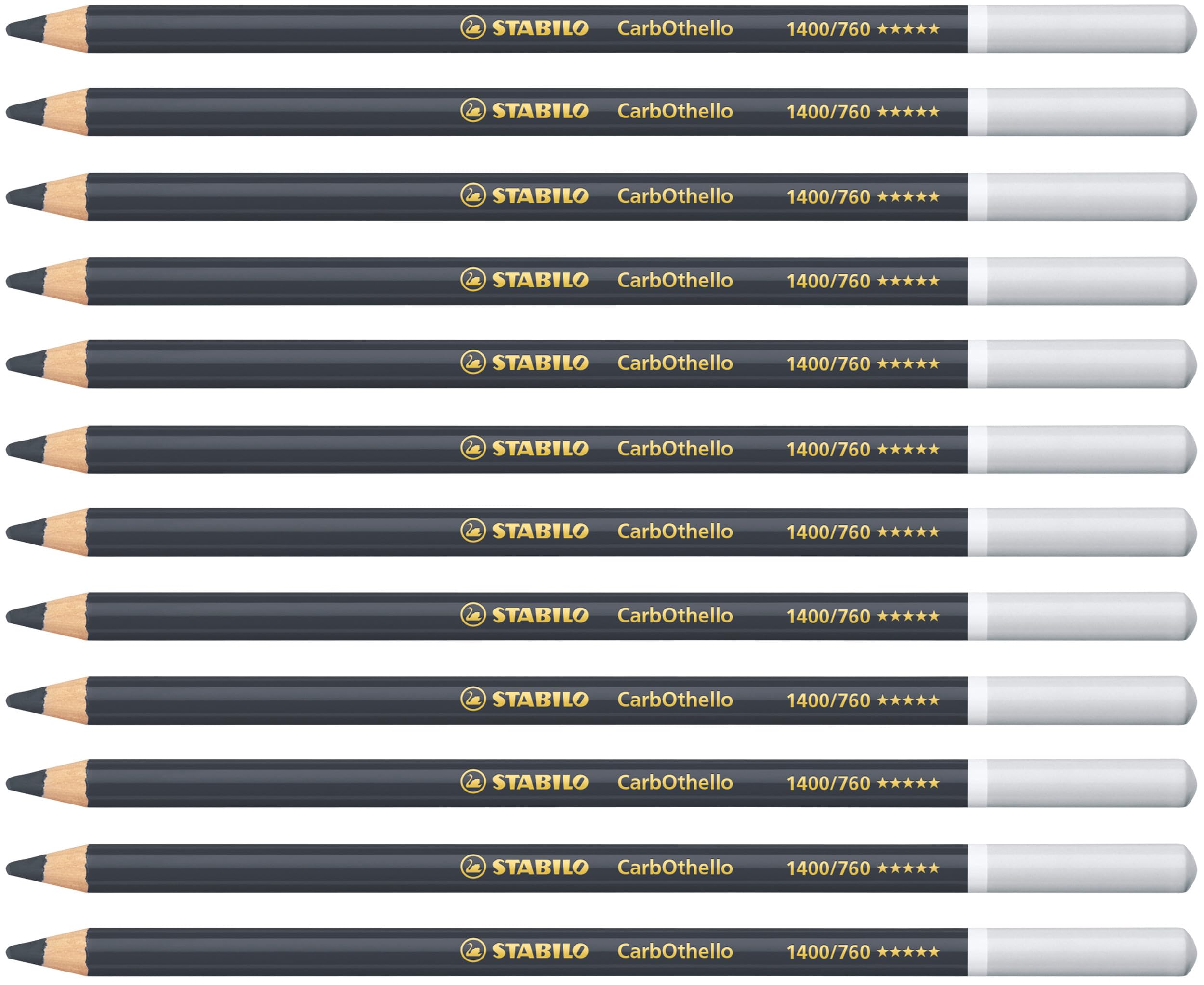 STABILO CarbOthello - Chalk-Pastel Pencil - Pack of 12 - Lamp Black