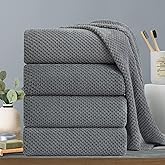 Hailea Gray Bath Towels Set 35x70 Inches - Luxury 600 GSM Oversized Bath Sheet Towel,Extra Large Microfiber - Quick Dry,Highly Absorbent,Super Soft Shower Towels Spa Hotel Bathroom Towel Set (4-Pack)