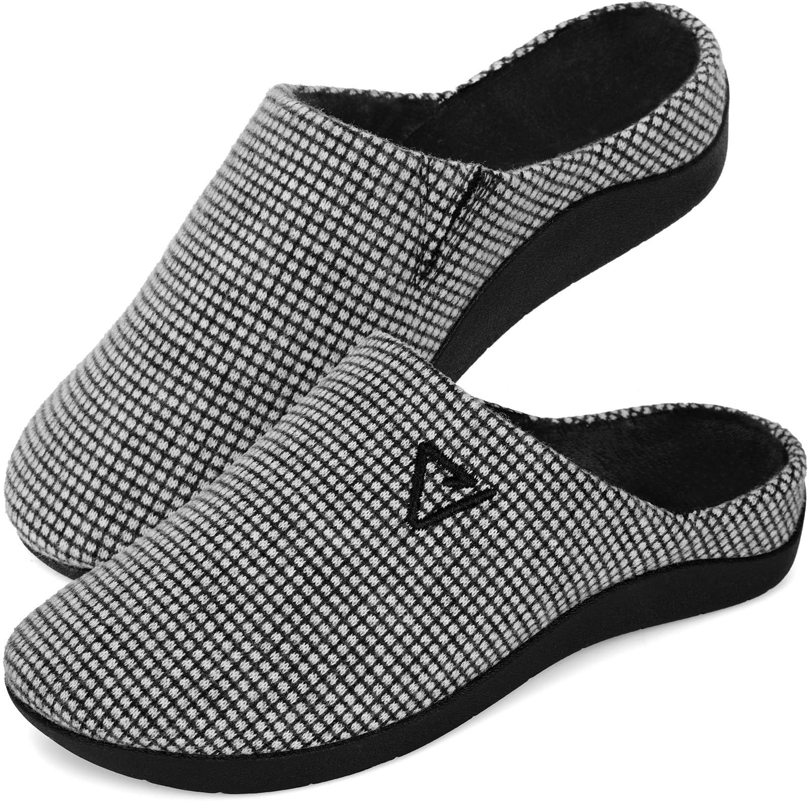 Photo 1 of V.Step Orthopedic Slippers for Women Men, House Slippers with Arch Support Orthotic Slippers for Plantar Fasciitis Pain Relief Indoor Outdoor Black W11/M10