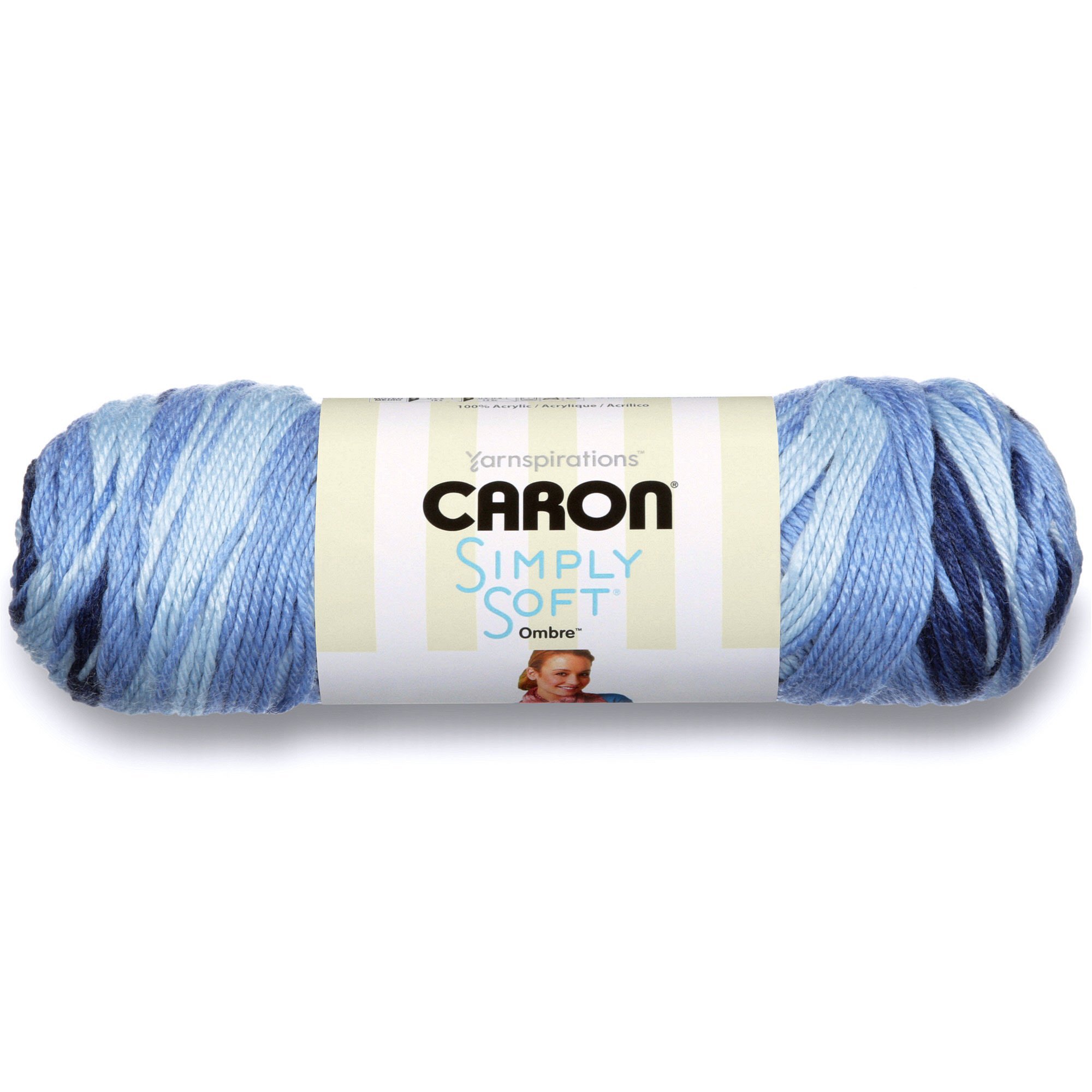 CARON SIMPLY SOFT OMBRE -141G- SATURDAY BLUE JEANS, 7.8 x 24.3 x 7.8 cm