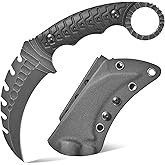 Gtkii Gtk110 Fixed Blade Knife,D2 Steel Blade +G10 Handle Scales Outdoor Camping Knives,EDC Tool Knifes with Kydex Sheath(Black)