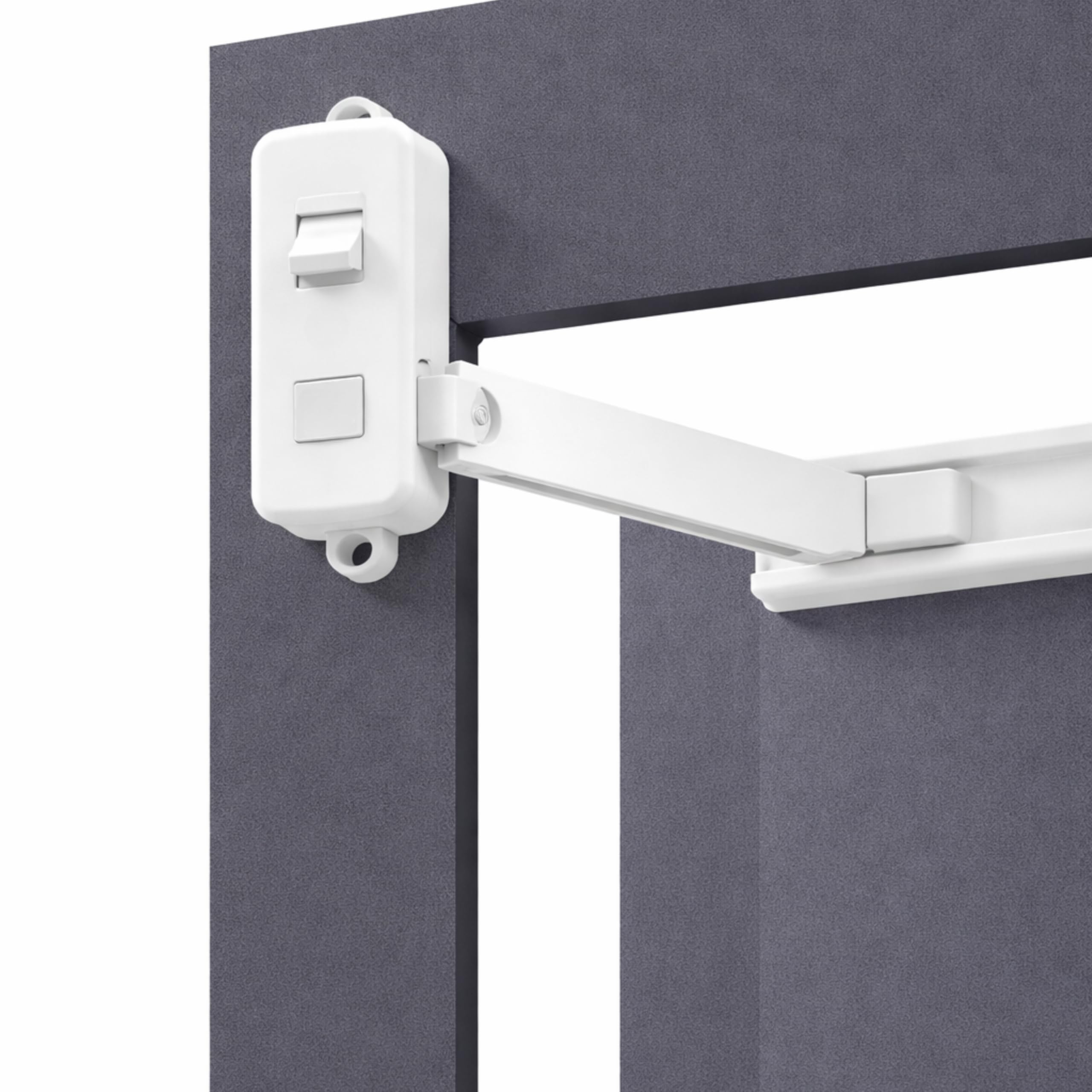Window Child Safety Lock, 1 pc, White, for inward and outward opening windows, with special adhesive, for UPVC, Wooden, Metal Frames, for window frames from 1.5" width, window opening restrictors