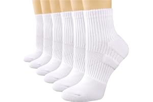 COOPLUS Womens Ankle Socks Athletic Running Cotton Quarter Socks for Women 6 Pairs
