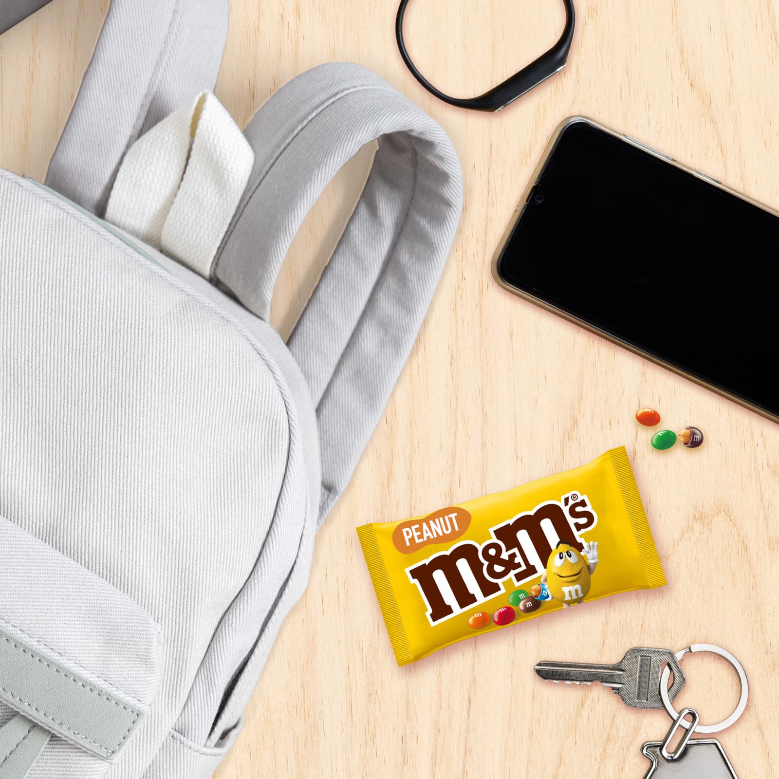 M&M's Peanut, Schokoladen Großpackung als Schokolade, 24 x 45g, Erdnussgeschmack Schokolinsen als Süßigkeiten, Schokoladen Geschenk (1080g) 7