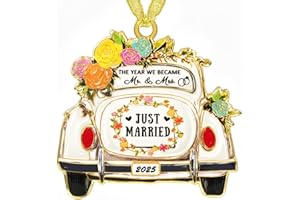 Sereney First Christmas Married Ornament 2025 Wedding Gifts for Couples Newlyweds 2025, Bride to Be Bridal Shower Gifts for Bride Mr & Mrs Gift Mr & Mrs Gift, Just Married Decorations