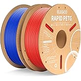 ELEGOO Rapid PETG Filament 1.75mm Blue & Red 2KG, High Speed 600mm/s 3D Printer Filament Dimensional Accuracy +/- 0.02 mm, 1kg Cardboard Spool(2.2lbs) Fits for Most FDM 3D Printers