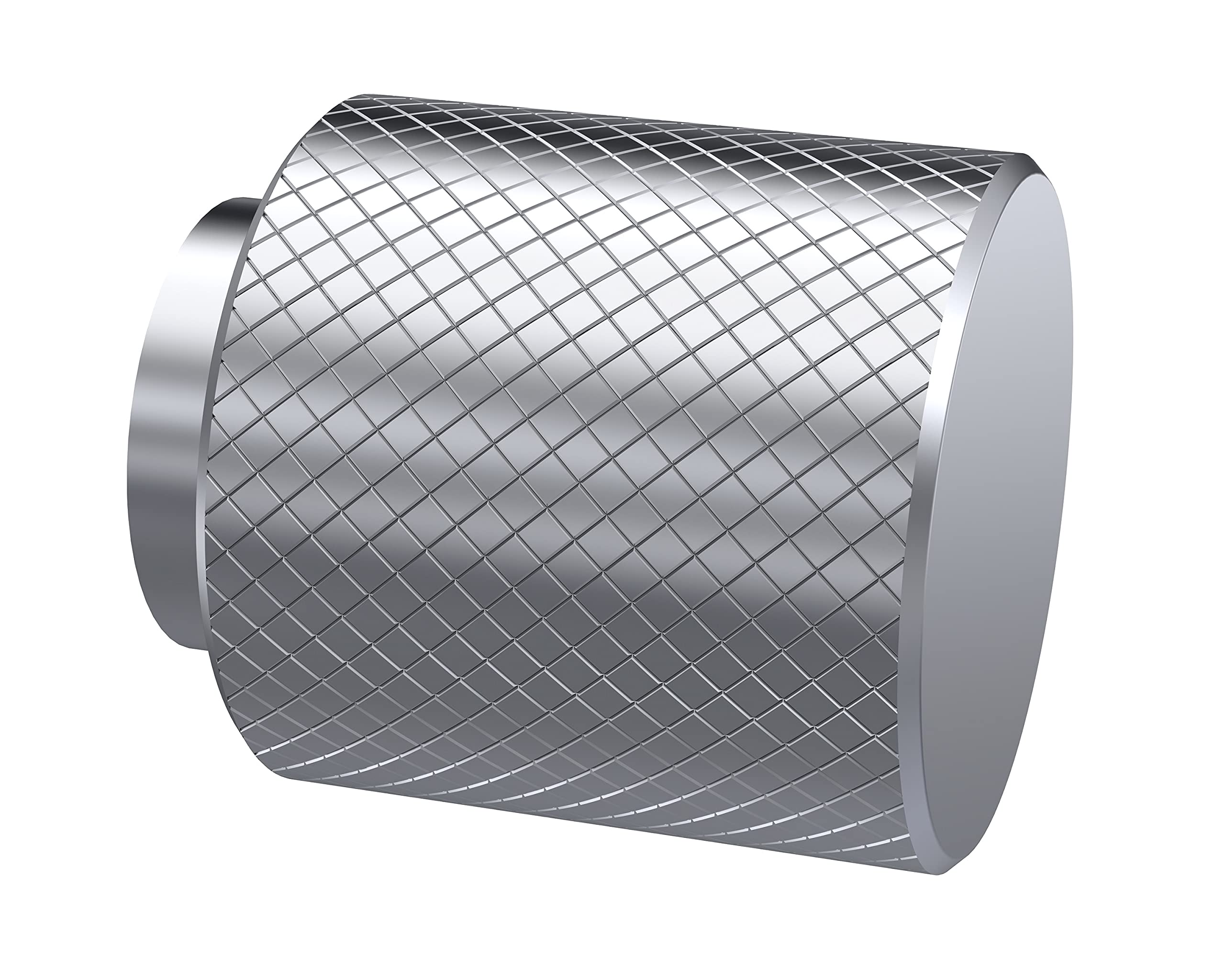 nuie H114 Handles | Modern Bathroom Designer Round Indented Knurled Knob Bathroom Furniture Handle, 30mm, Satin Nickel