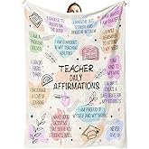Teacher Gifts,Teacher Gifts for Women,Teachers Appreciation Gift,Best Teachers Thank You Gift,Soft Blanket with Daily Affirmations Messages Birthday Retirement 50"X60"in