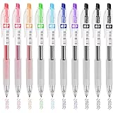 STAPENS Gel Pens, Colored Ballpoint Pens with Quick-drying Ink, Medium Point (0.5 mm), 8 Assorted Colors – Set of 10
