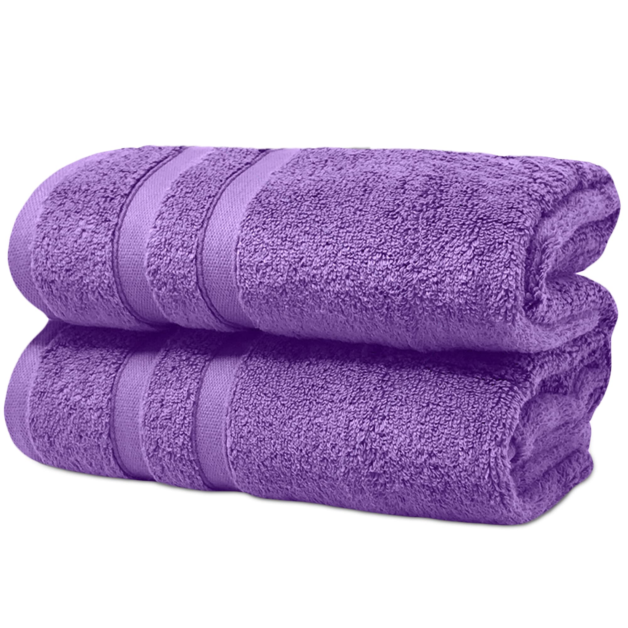Towelogy® Luxe Hand Towels 100% Superfine Cotton with Superior Softness & Absorbency Standard Size Hotel Quality Bathroom Hand Towel Set (Aesthetic Purple, 2)