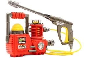 Lanard Tuff Tools: Power Washer - Kids Outdoor Tool Toy, Water Spray Action, Hose Connecting, Ages 3+